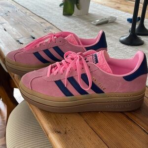 adidas Originals Gazelle Bold "Pink Glow/Victory Blue/Gum" Women's Shoe